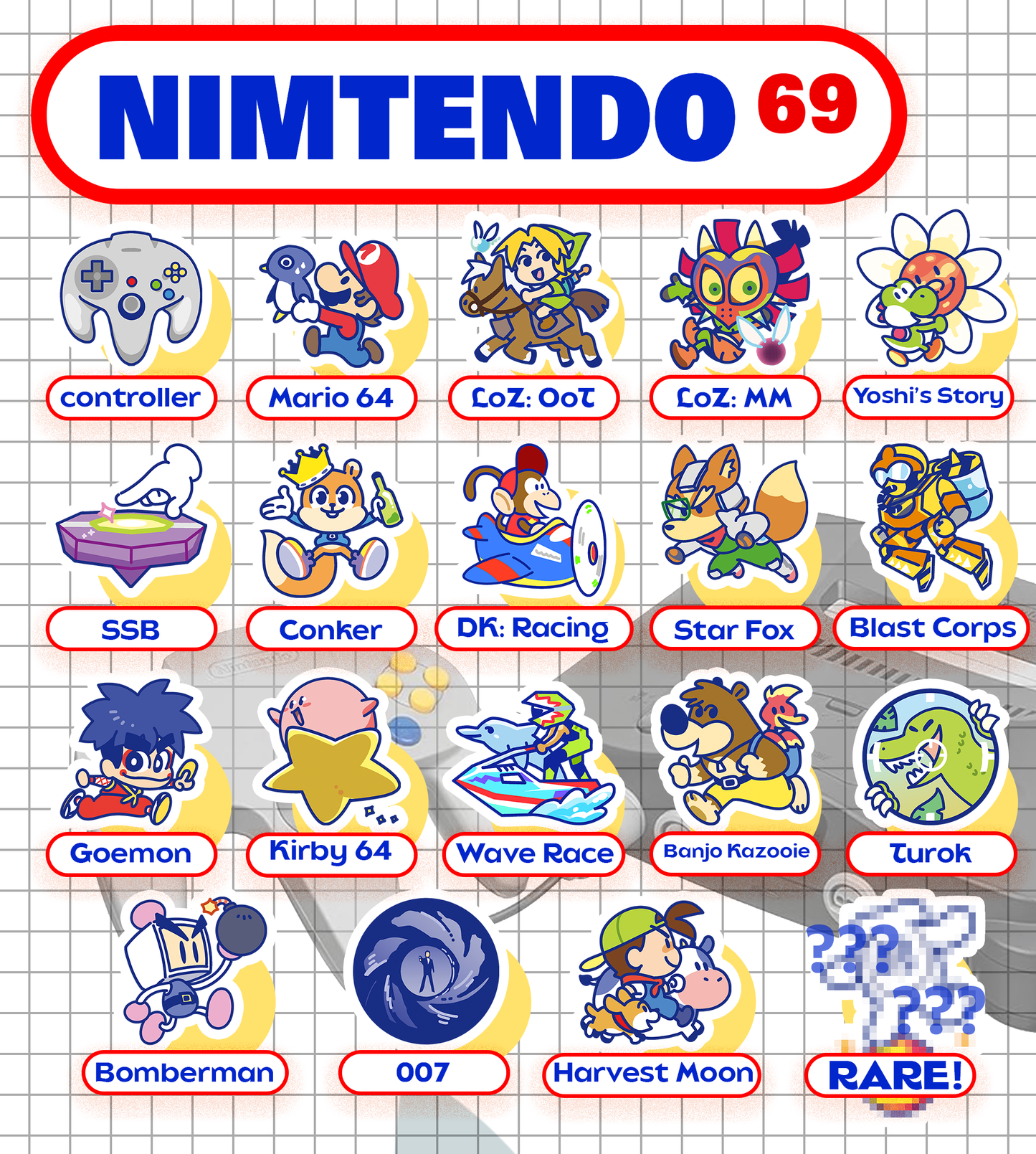 Nimtendo 69 charms
