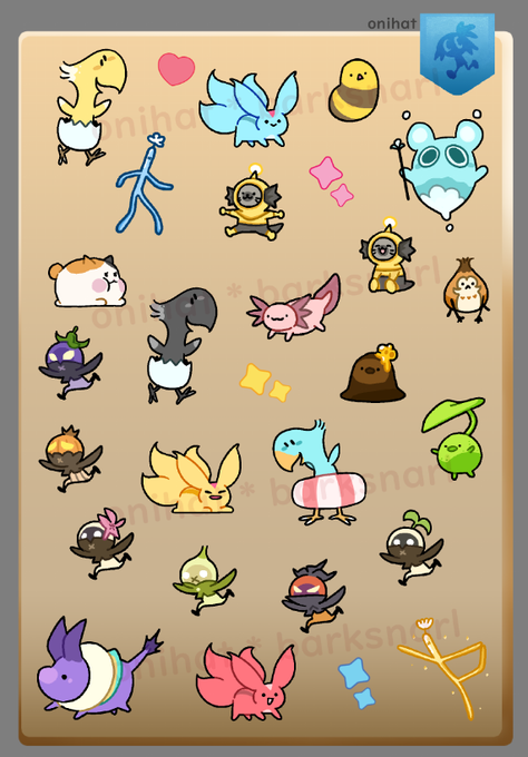 XIV minions sticker sheet