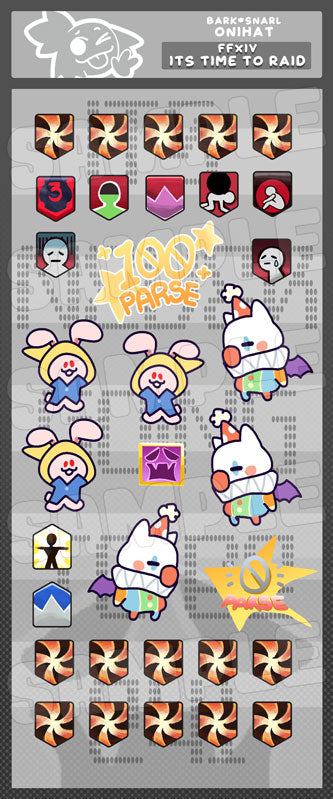 XIV Its Time To Raid! sticker sheet